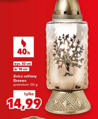Znicz szklany Drzewo promocja w Kaufland
