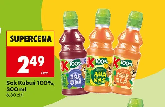 Sok Kubuś 100% Morela promocja w Biedronka