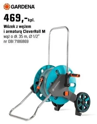 Wózek z wężem i armaturą CleverRoll M promocja w OBI