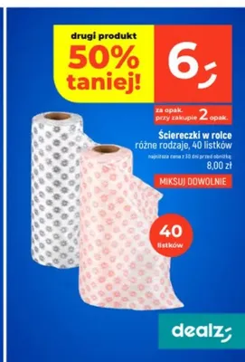 Ściereczki w rolce 40 listków promocja w Dealz