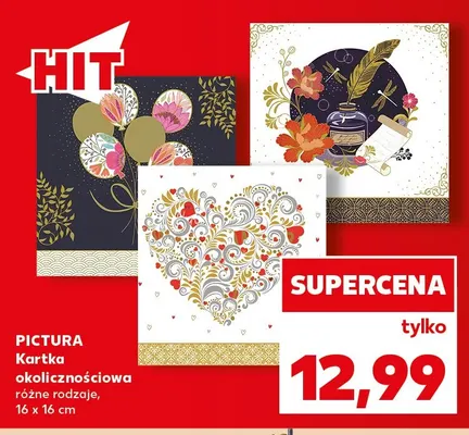 Kartka okolicznościowa Pictura 16x16 cm promocja w Kaufland