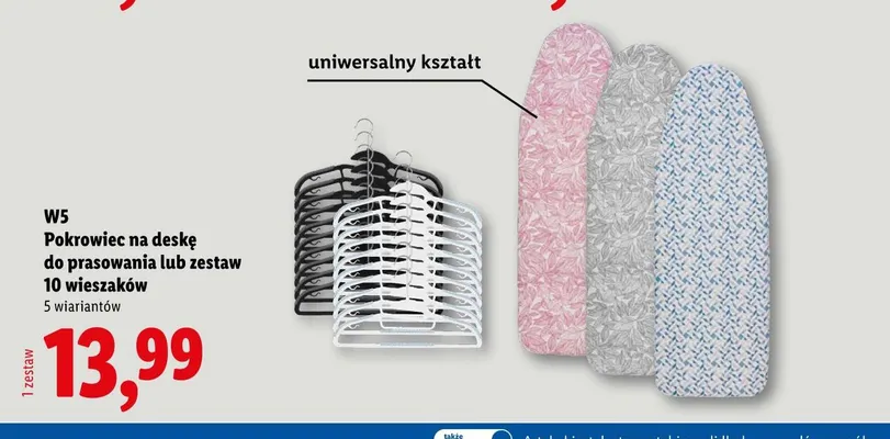 Zestaw 10 wieszaków W5 promocja w Lidl