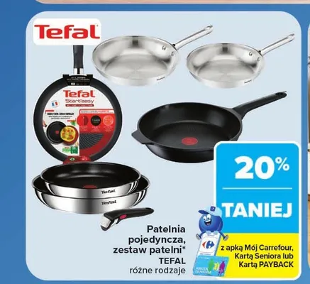 Patelnia pojedyncza Tefal promocja w Carrefour