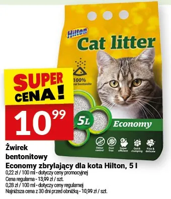 Żwirek bentonitowy Economy zbrylający dla kota promocja w Twój Market