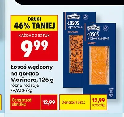 Łosoś wędzony na gorąco łagodny Marinero promocja w Biedronka