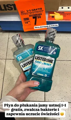 Płyn do płukania jamy ustnej Cool Mint promocja w Biedronka