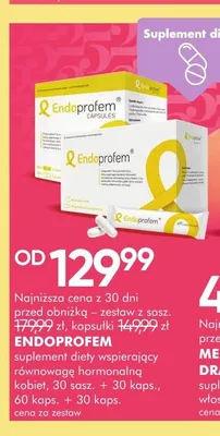 Suplement diety Endoprofem zestaw 30 saszetek + 30 kapsułek promocja w Super-Pharm