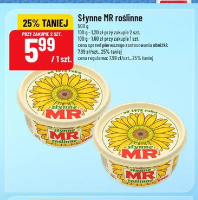 Margaryna Słynne MR roślinne promocja w POLOmarket