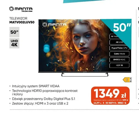 Telewizor MATV002LUV50 Manta promocja w Max Elektro