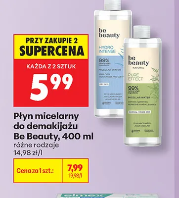 Płyn micelarny do demakijażu Hydro Intense Be Beauty promocja w Biedronka