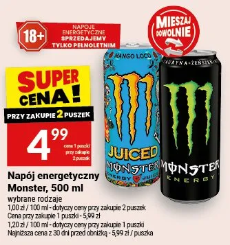 Napój energetyczny Monster Juiced promocja w Twój Market