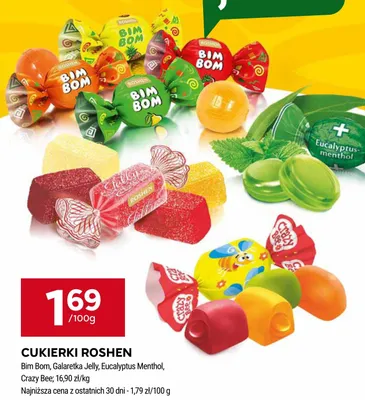 Cukierki Eucalyptus Menthol Roshen promocja w Stokrotka