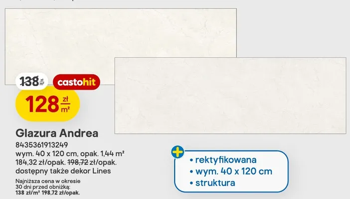 Glazura Andrea promocja w Castorama