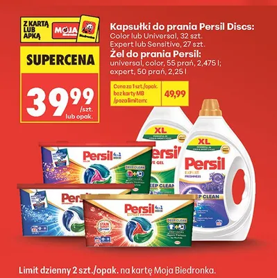 Kapsułki do prania Persil Discs Sensitive promocja w Biedronka