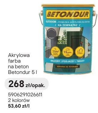 Akrylowa farba na beton 5l promocja w Castorama