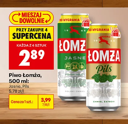 Piwo Łomża Pils promocja w Biedronka