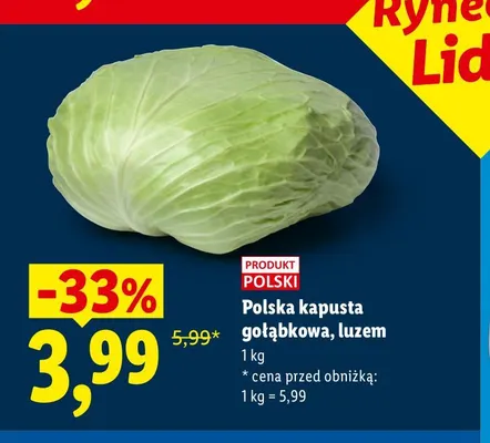 Kapusta polska gołąbkowa promocja w Lidl