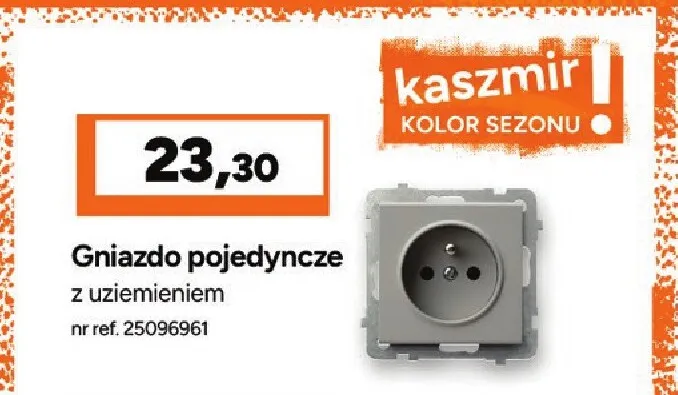 Gniazdo pojedyncze z uziemieniem Ospel Seria Sonata kaszmir promocja w Bricoman