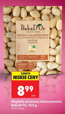 Migdały prażone blanszowane BakaD'Or promocja w Biedronka