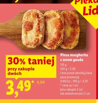 Pinsa margherita z serem gouda promocja w Lidl