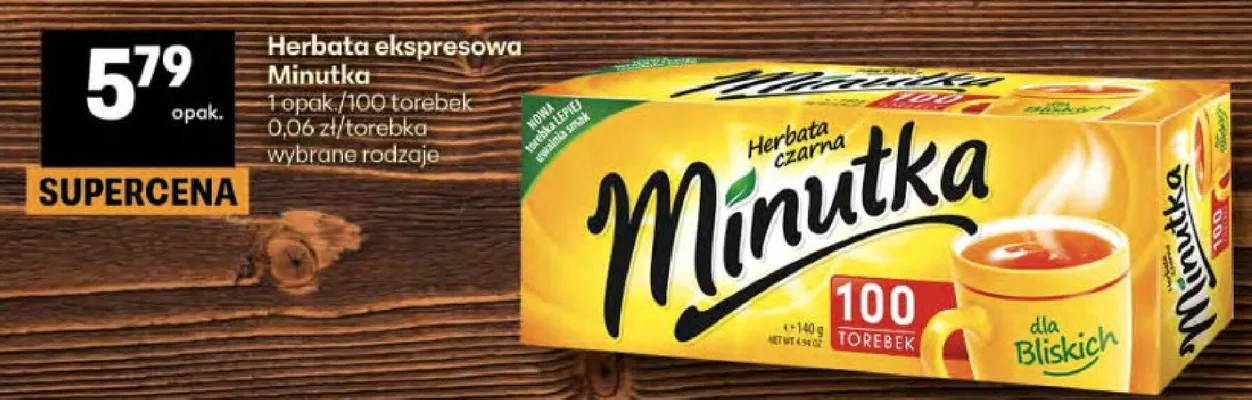 Herbata ekspresowa Minutka promocja w Delikatesy Centrum
