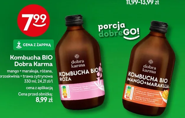 Kombucha BIO różana Dobra Karma promocja w Żabka