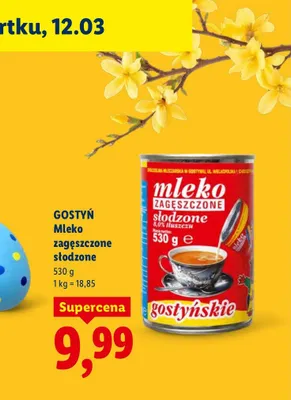 Mleko zagęszczone słodzone promocja w Lidl