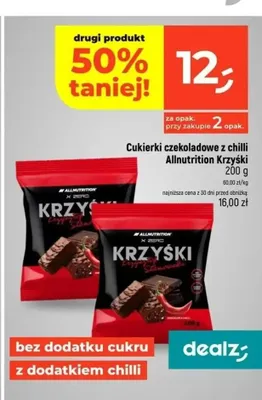 Cukierki czekoladowe z chilli Allnutrition Krzyśki promocja w Dealz