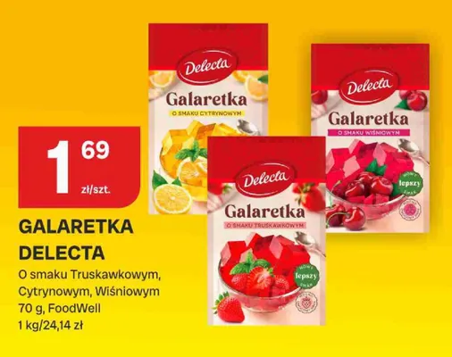 Galaretka Delecta o smaku truskawkowym promocja w Chorten