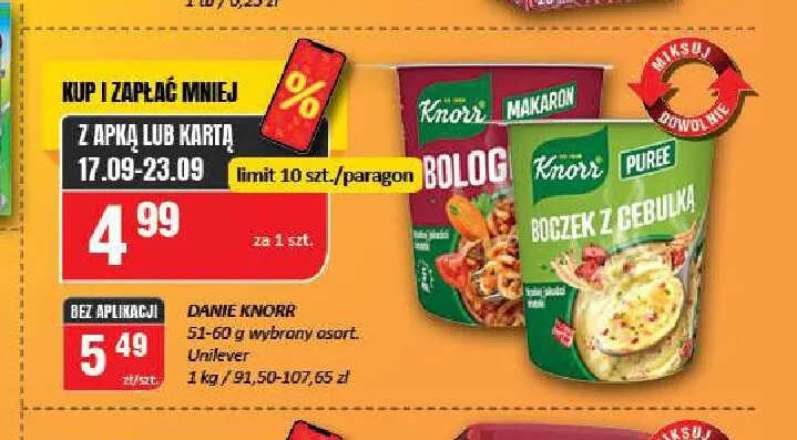 Danie Knorr Puree boczek z cebulką promocja w Chorten