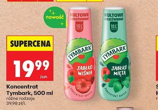 Koncentrat Tymbark jabłko mięta 500 ml promocja w Biedronka