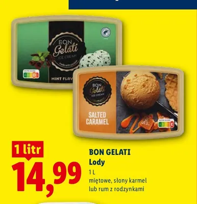 Lody słony karmel Bon Gelati promocja w Lidl