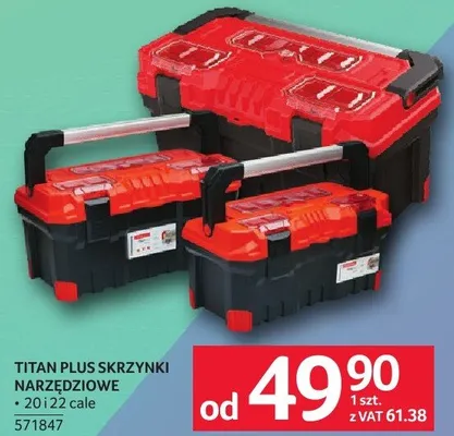 Skrzynki narzędziowe Titan Plus x20 z cale 571847 promocja w Selgros