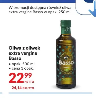 Oliwa z oliwek extra vergine Basso promocja w Makro