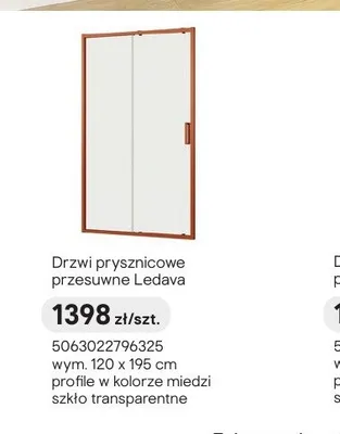 Drzwi prysznicowe przesuwne Ledava promocja w Castorama