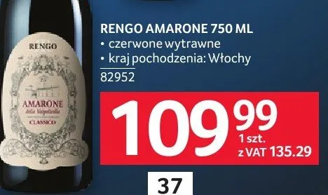 Wino Amarone czerwone wytrawne promocja w Selgros