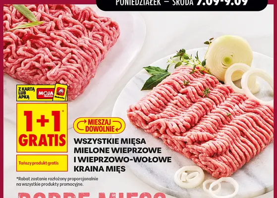 Mięsa mielone wieprzowe i wieprzowo-wołowe Kraina Mięs promocja w Biedronka