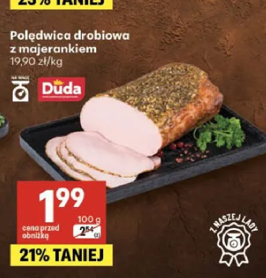 Polędwica drobiowa z majerankiem Duda promocja w Delikatesy Centrum