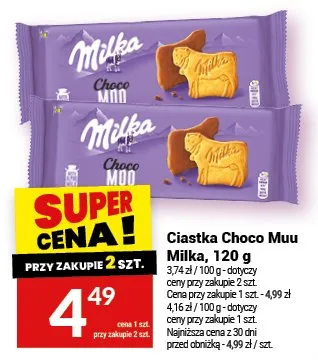 Ciastka Choco Muu Milka, 120 g promocja w Twój Market