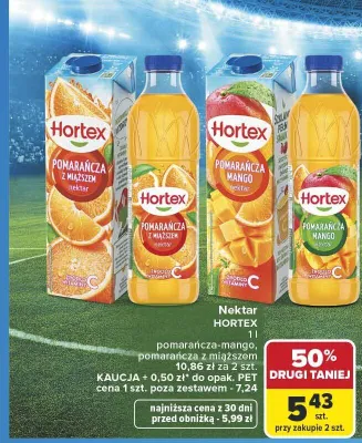 Nektar Hortex pomarańcza-mango promocja w Carrefour