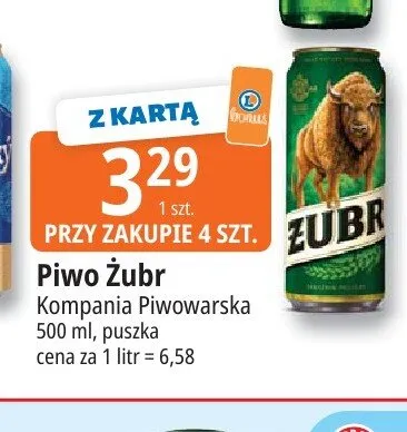 Piwo Żubr promocja w Leclerc