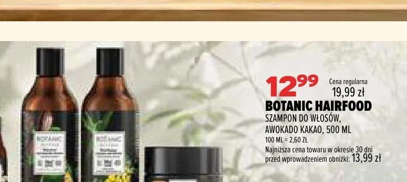 Szampon do włosów Botanic Hairfood awokado kakao promocja w Drogerie Natura