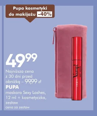 Zestaw maskara Sexy Lashes 12 ml + kosmetyczka Pupa promocja w Super-Pharm