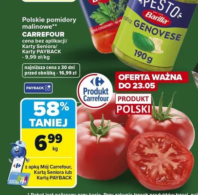 Pomidory malinowe polskie Carrefour promocja w Carrefour Market
