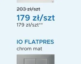 Przycisk spłukujący IO FLATPRES chrom mat promocja w Blu Salony Łazienek