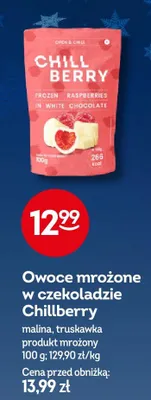 Owoce mrożone w czekoladzie malina, truskawka promocja w Żabka