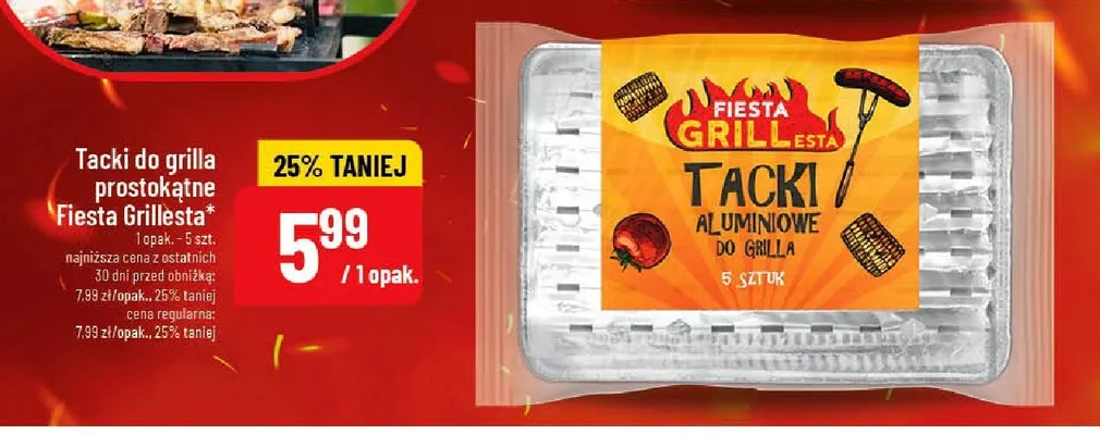 Tacki do grilla prostokątne Fiesta Grillesta promocja w POLOmarket