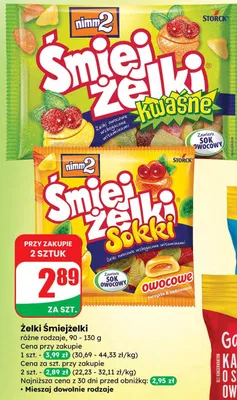 Żelki Śmiejżelki różne rodzaje promocja w Dino
