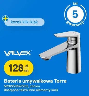 Bateria umywalkowa Torra Valvex promocja w Castorama