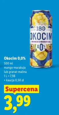 Piwo bezalkoholowe Okocim 0,0% mango-marakuja promocja w Lidl